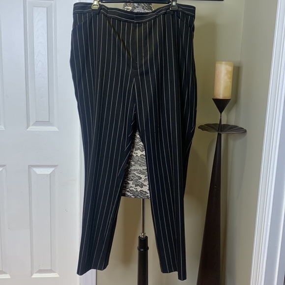 Used Lauren RL 2 Pc Black Pinstripe Pant Suit, 16 - Picture 8 of 13